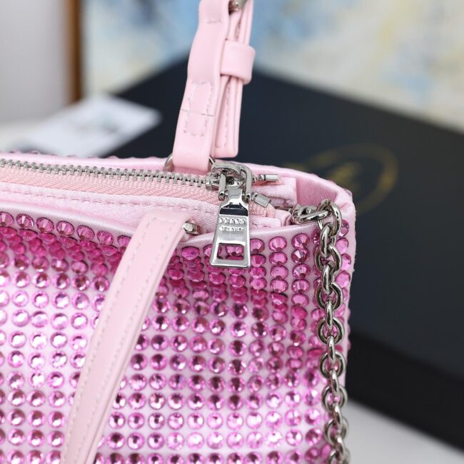 Pd209 Satin Handbag With Crystals / 7.9X7.1Inch